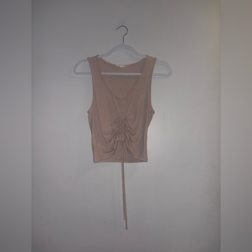 LA Hearts | Pink Cinched Ribbed TankTop